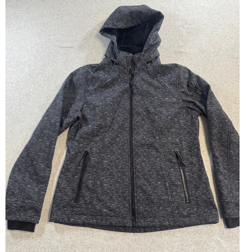 Free Country Softshell Jacket Women Size M Gray Excellent‎ Fleece Lined Hooded
